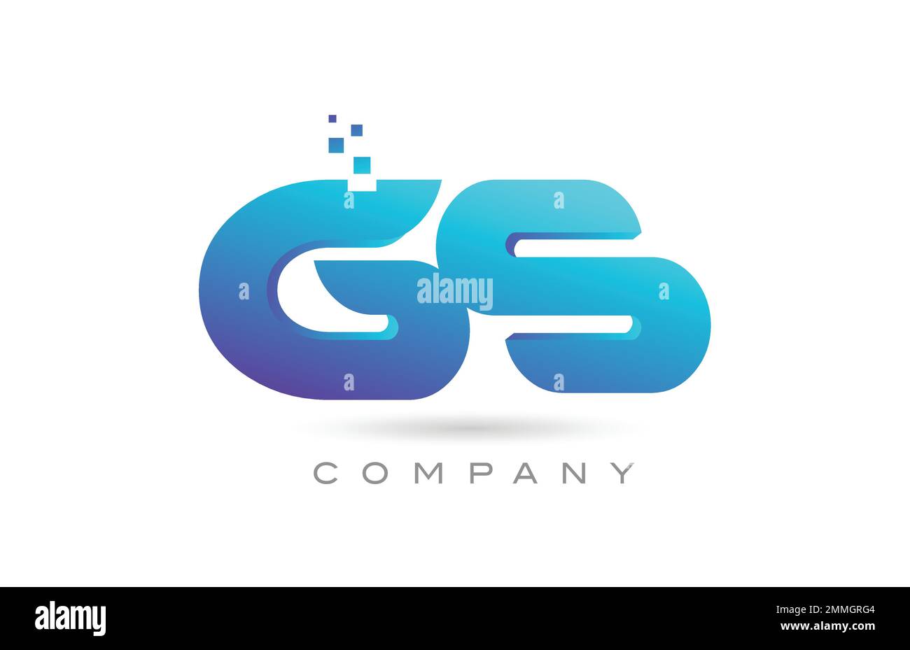 Combinazione di icone con logo lettera dell'alfabeto GS. Modello creativo per aziende e aziende Illustrazione Vettoriale