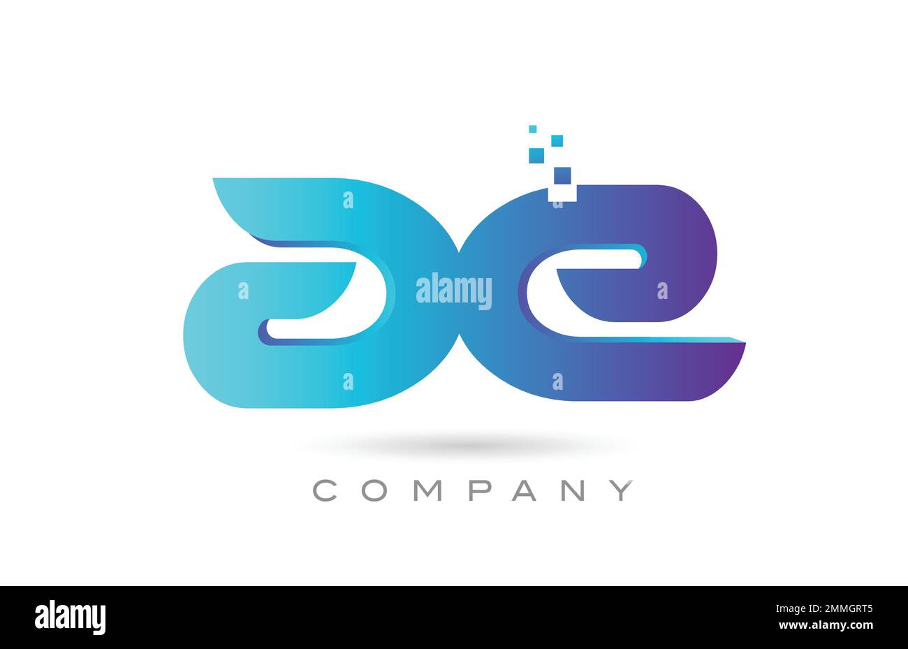 Combinazione di icone con il logo lettera AE con alfabeto. Modello creativo per aziende e aziende Illustrazione Vettoriale