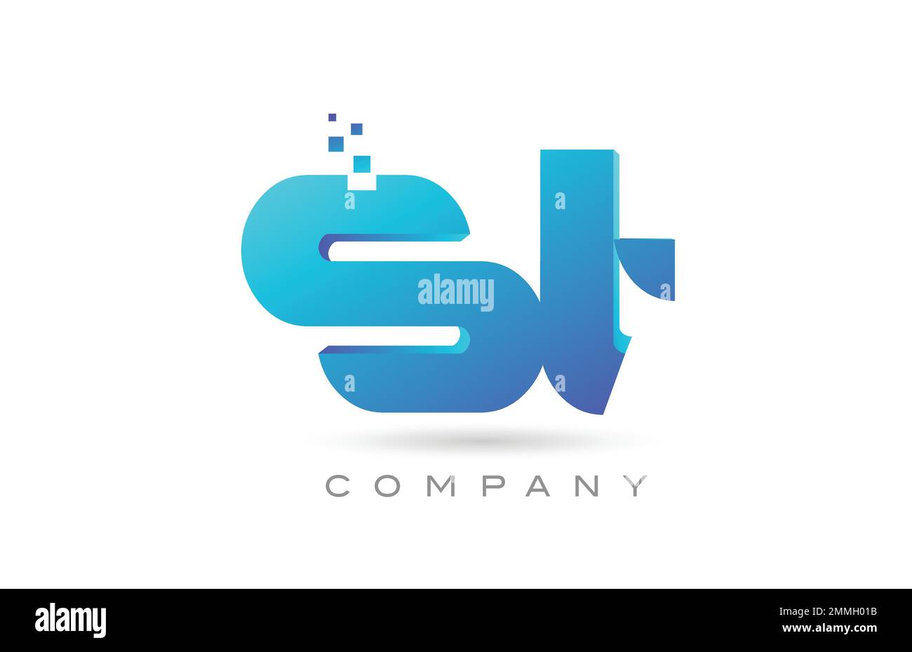 Combinazione di icone con il logo lettera DELL'ALFABETO ST. Modello creativo per aziende e aziende Illustrazione Vettoriale