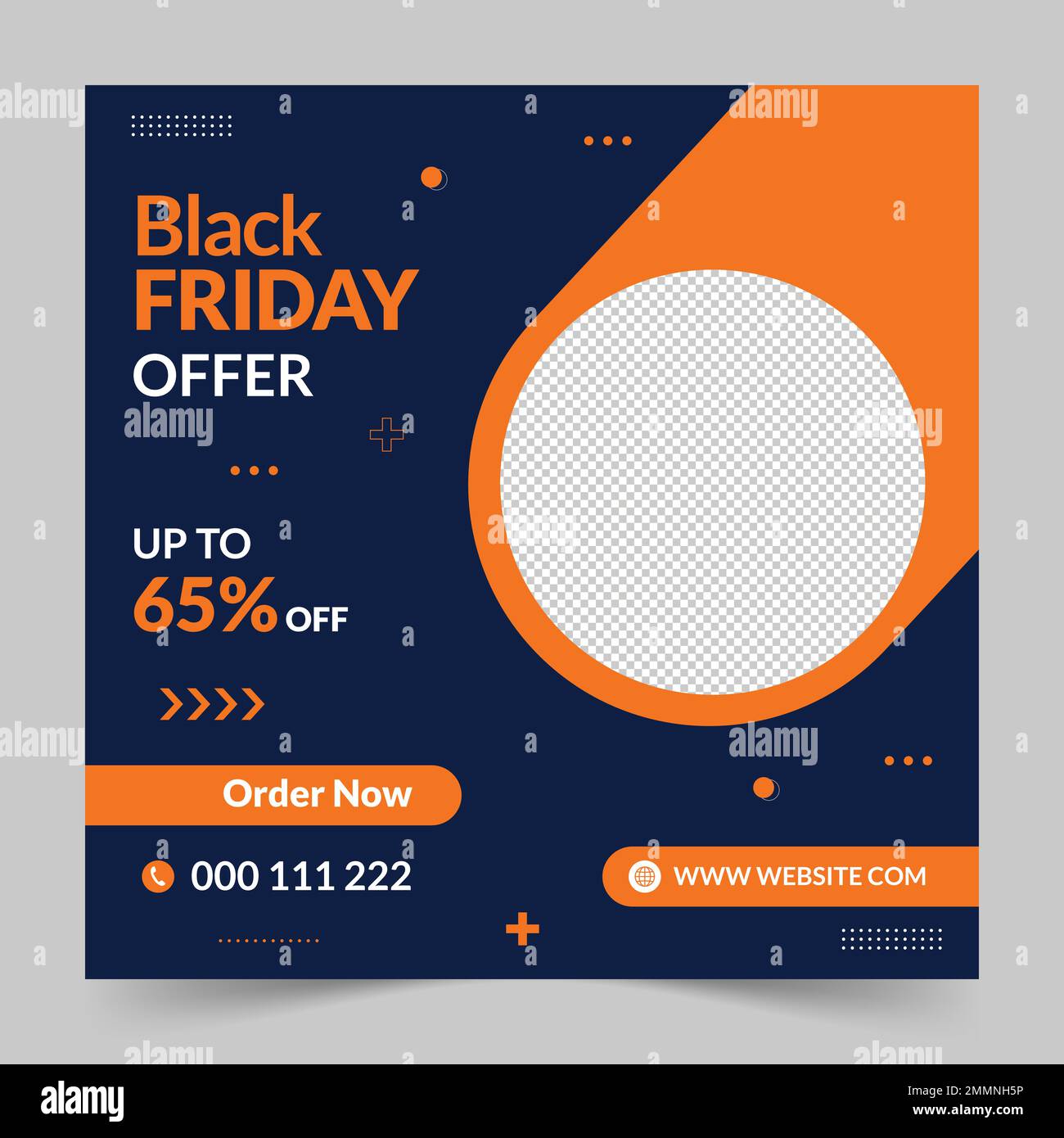 Vendita stagionale del black friday post sui social media e modello di banner Web per il marketing digitale. Modello modificabile di tendenza per la promozione del prodotto Illustrazione Vettoriale