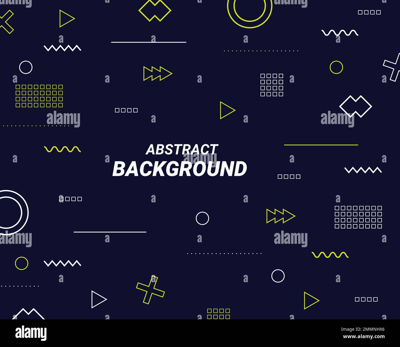 Astratto sfondo geometrico di memphis. Illustrazione vettoriale. Illustrazione Vettoriale