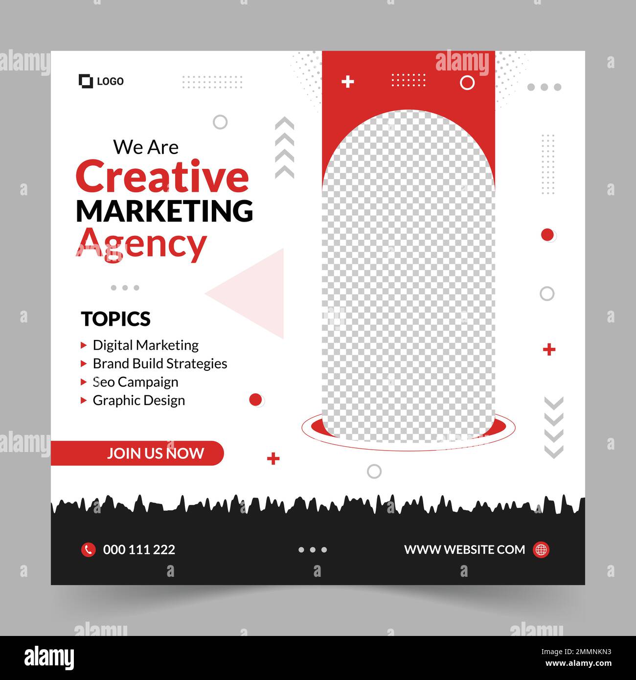 Creative Digital Marketing Agency social media post design e modello di banner Web Illustrazione Vettoriale