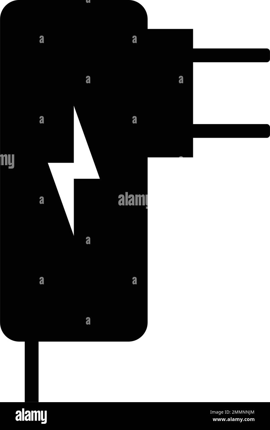 logo del caricabatteria nero Illustrazione Vettoriale