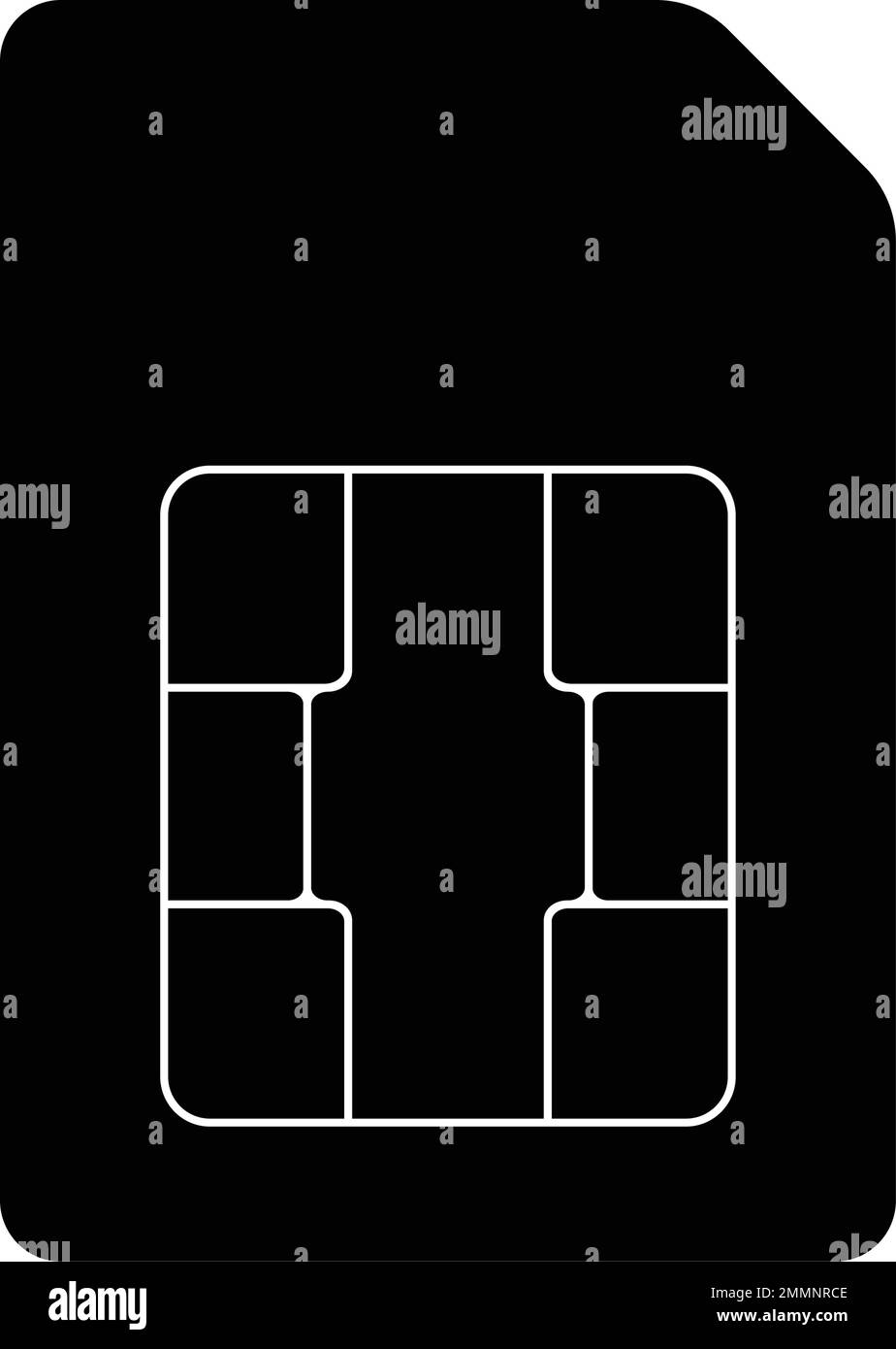 modello di simbolo vettoriale dell'icona della scheda sim Illustrazione Vettoriale