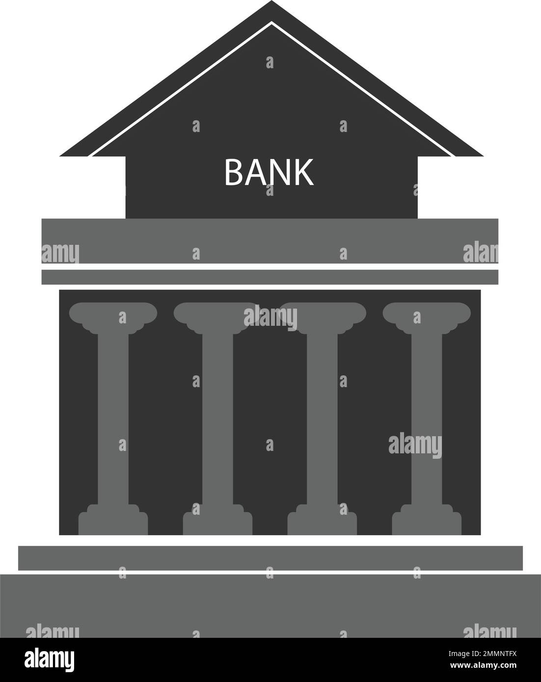disegno dell'illustrazione dell'icona della costruzione della banca Illustrazione Vettoriale