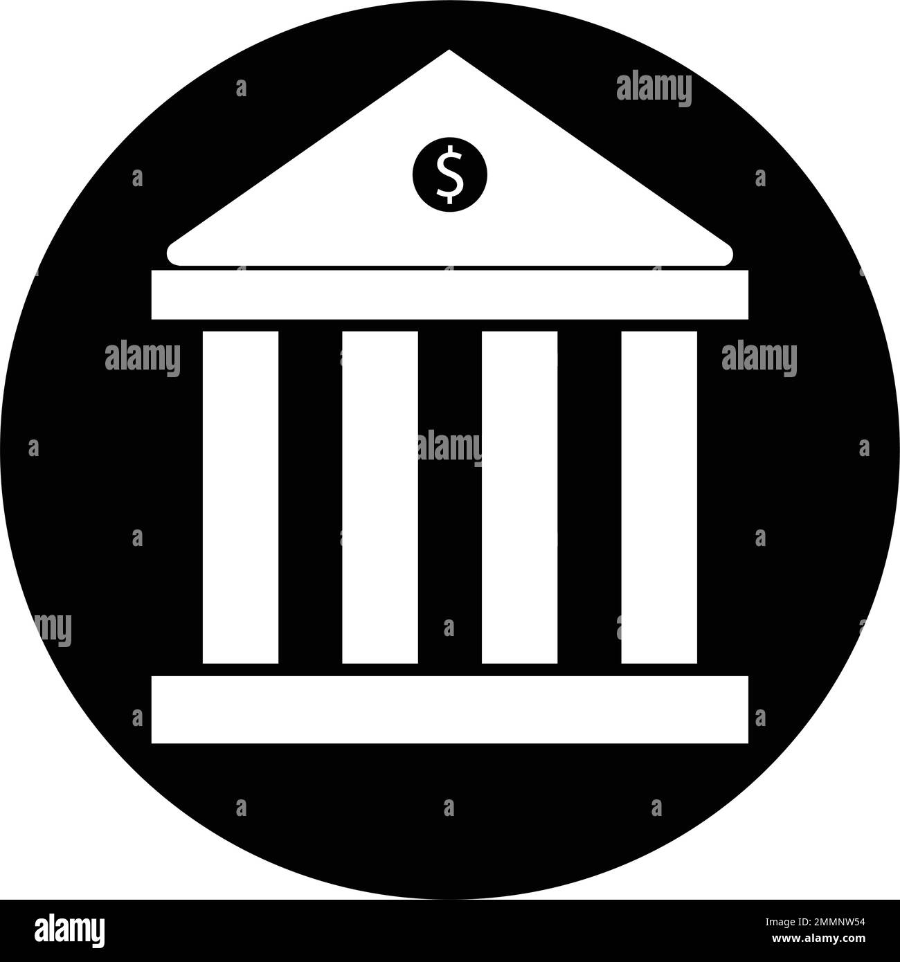 disegno dell'illustrazione dell'icona della costruzione della banca Illustrazione Vettoriale