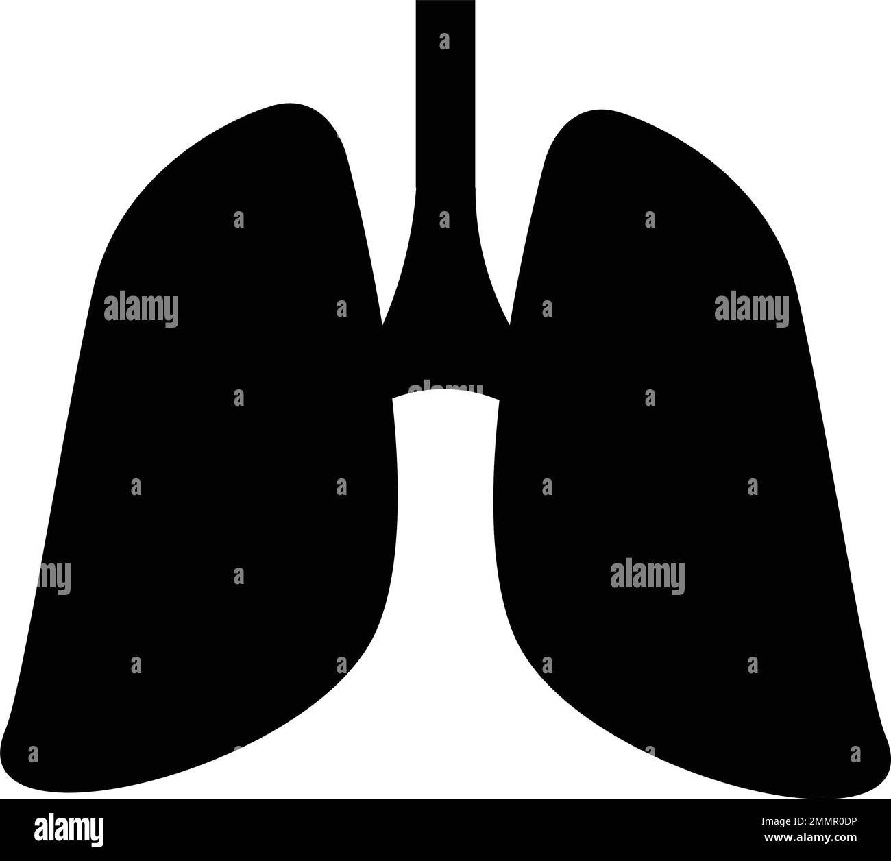 disegno dell'illustrazione dell'icona dei polmoni Illustrazione Vettoriale