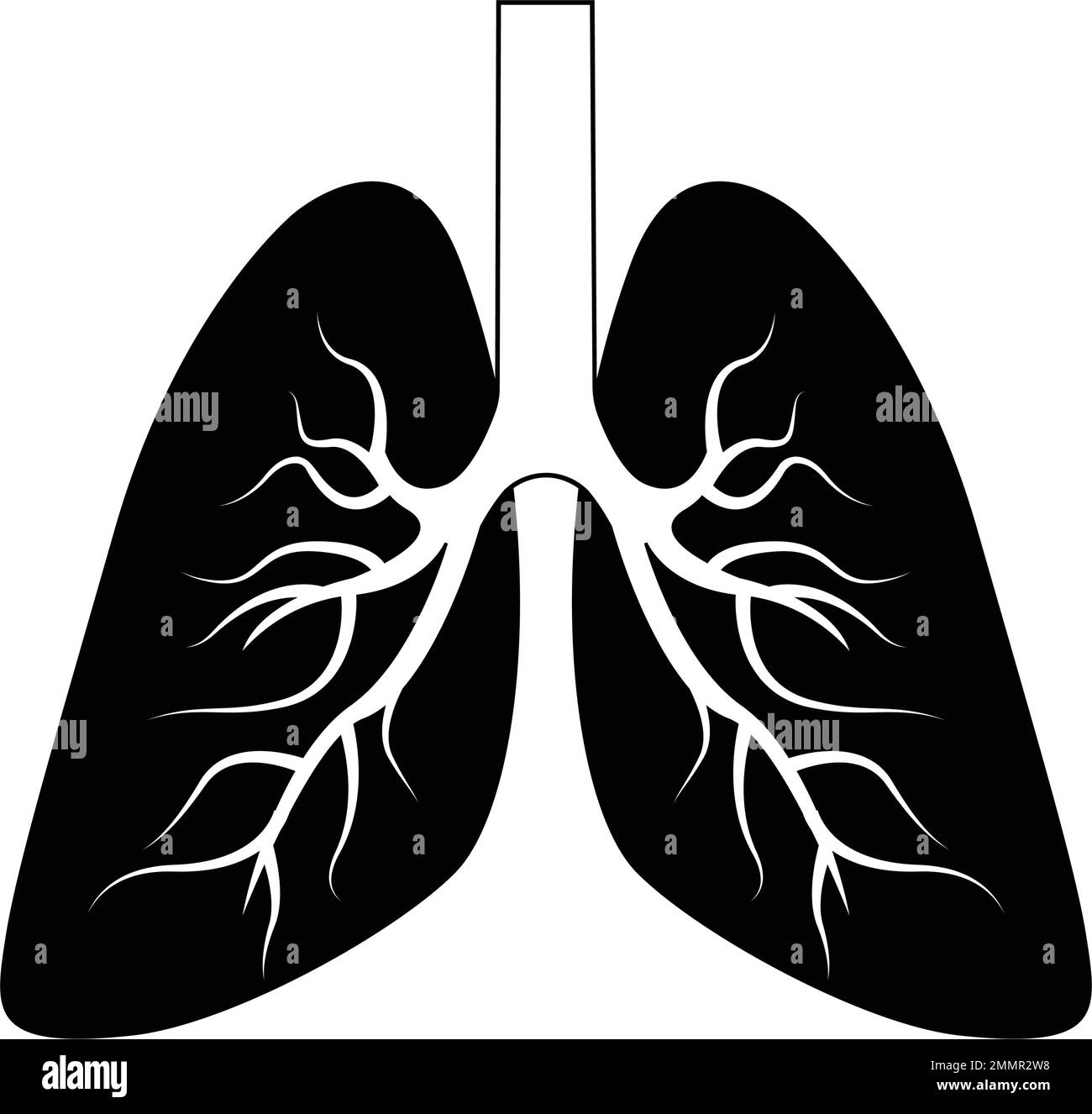 disegno dell'illustrazione dell'icona dei polmoni Illustrazione Vettoriale