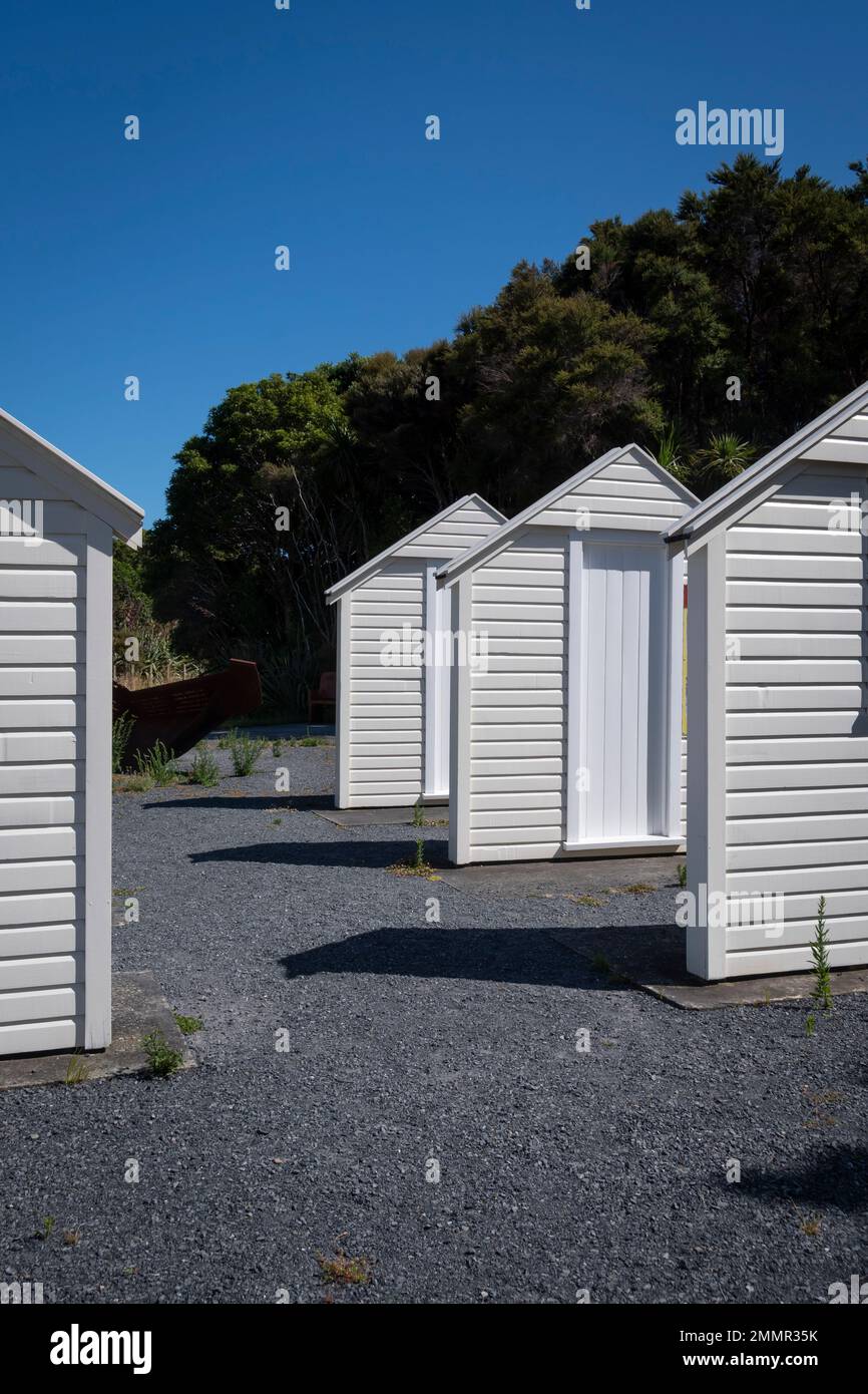 US Marine Corps Memorial, Camp Mackay, Queen Elizabeth Park, Paekakariki, Kapiti District, Isola del Nord, Nuova Zelanda Foto Stock