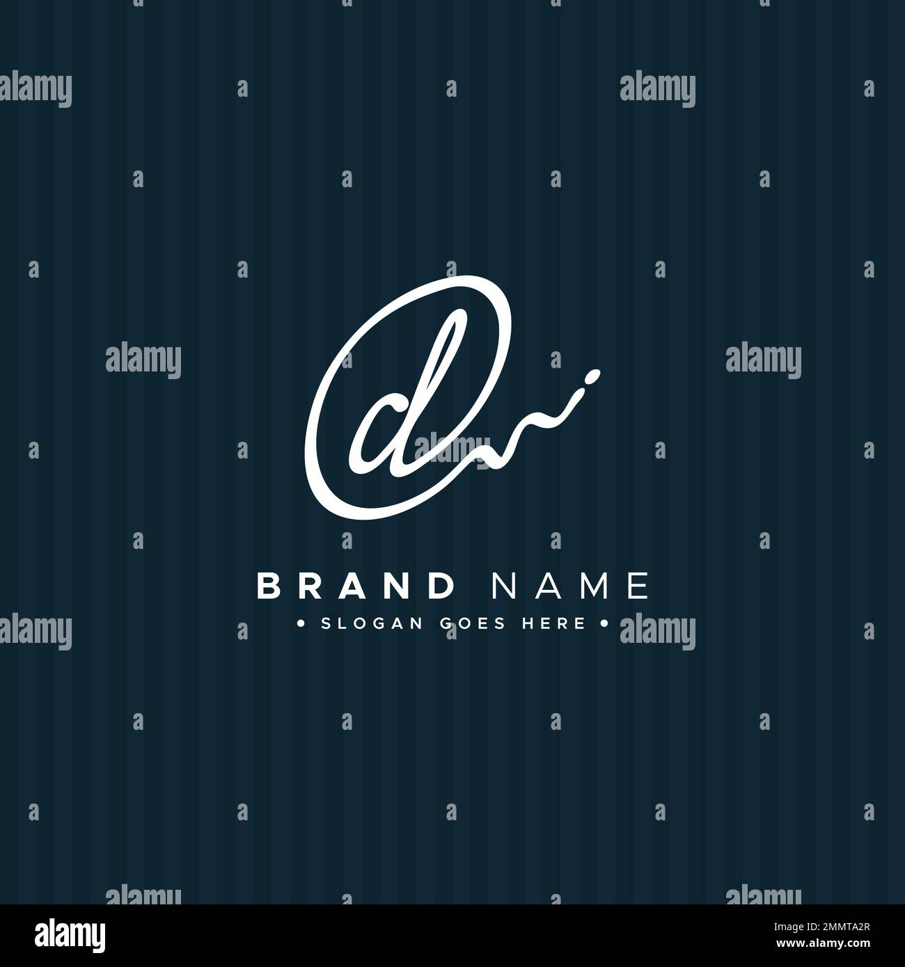 Logo con firma D Letter - Logo iniziale D Letter - il logo per il nome dell'azienda inizia con la lettera D. Illustrazione Vettoriale