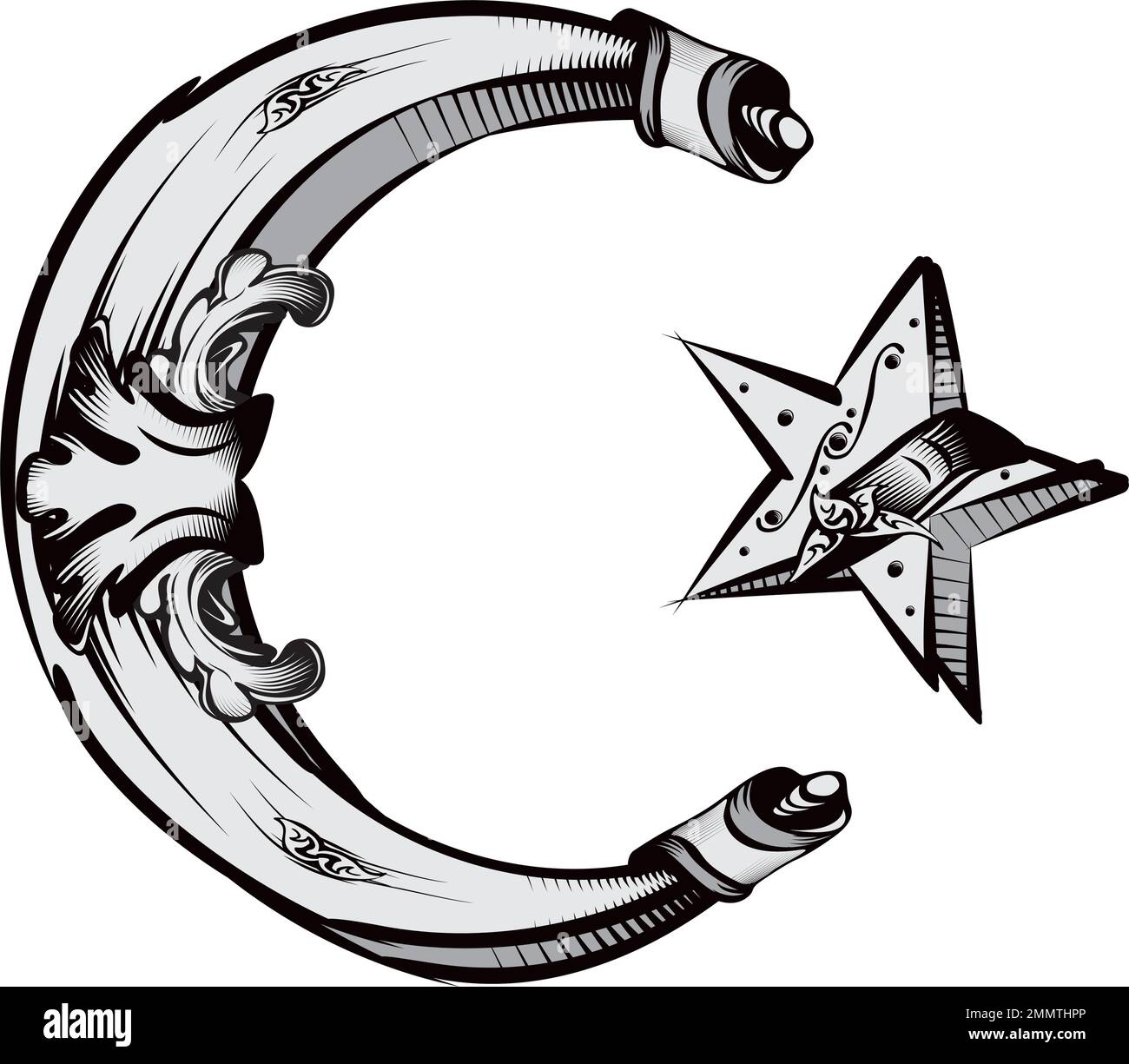 Simbolo di religione islam decorativo Illustrazione Vettoriale