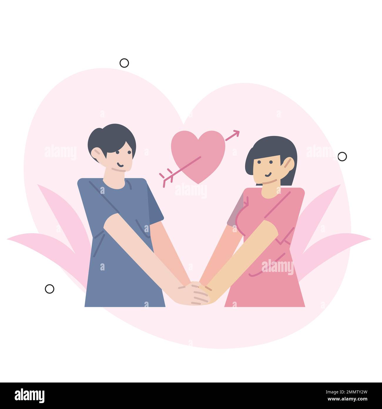 San Valentino concetto di persona isolata situazioni. Raccolta di scene con la gente che celebra la vacanza romantica, coppie in data, rapporto d'amore. Illustrazione Vettoriale