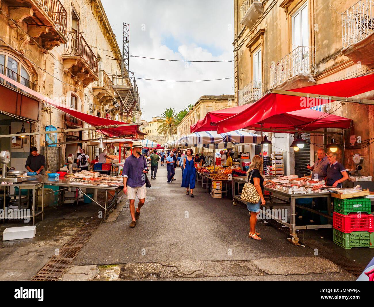 Il mercato di Ortigia - Siracusa, Sicilia, Italia Foto Stock