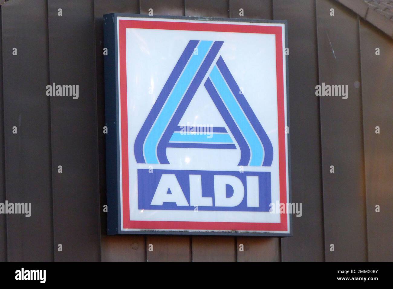 Aldi / Logo / Lebensmittel-Discounter Foto Stock