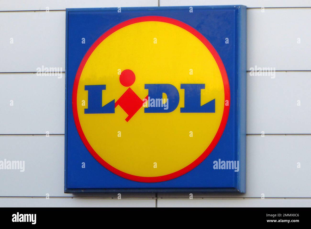 Lidl / Logo / Lebensmittel-Discounter Foto Stock