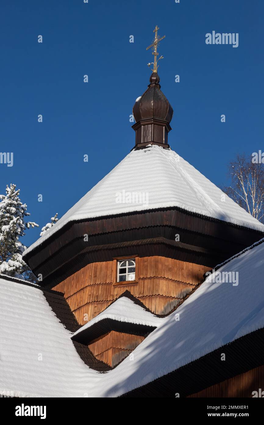 Chiesa di Hutsul a Kryvorivnya, Ivano-Frankivsk Oblast. Ucraina. Foto Stock