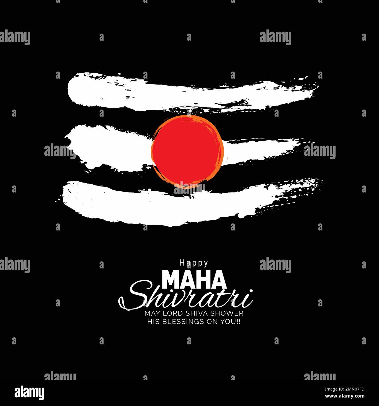 Lord Shiv Tilak (simbolo di Lord Shiva) su sfondo nero per il design vettoriale del festival Maha Shivratri. Illustrazione Vettoriale