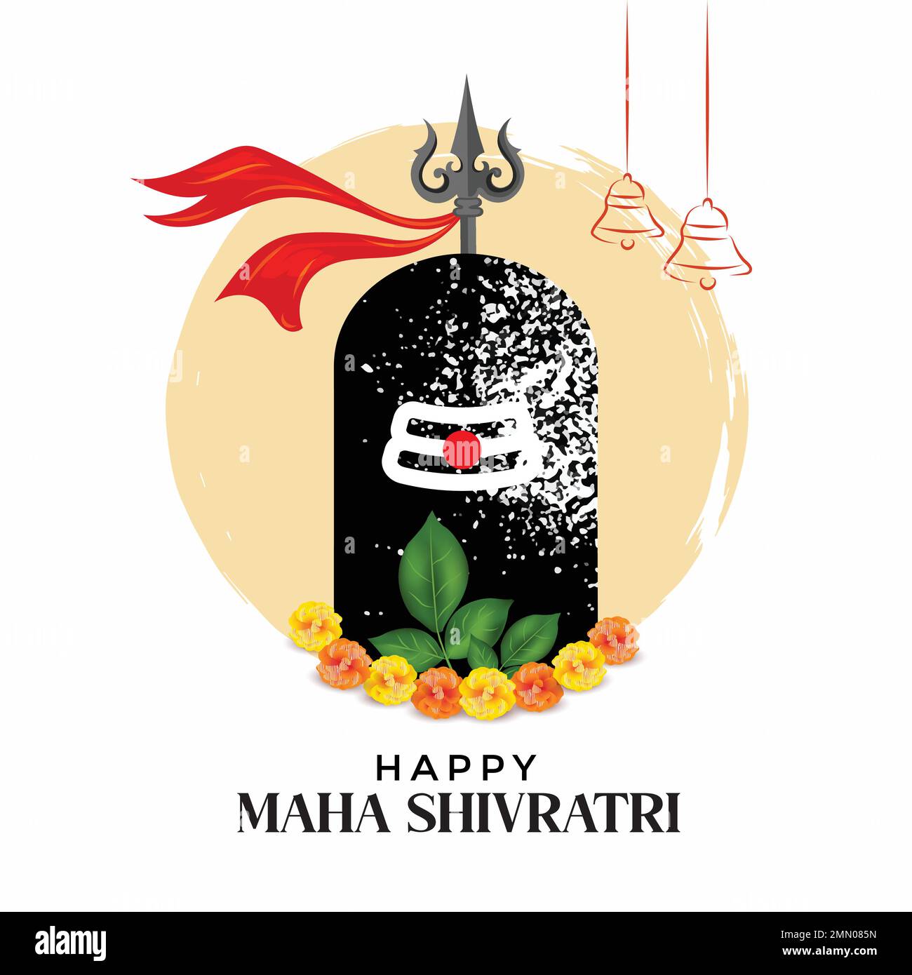 Happy Maha Shivratri Festival sfondo, Vector Illustration di Shivlinga (simbolo del Signore Shiva). Illustrazione Vettoriale