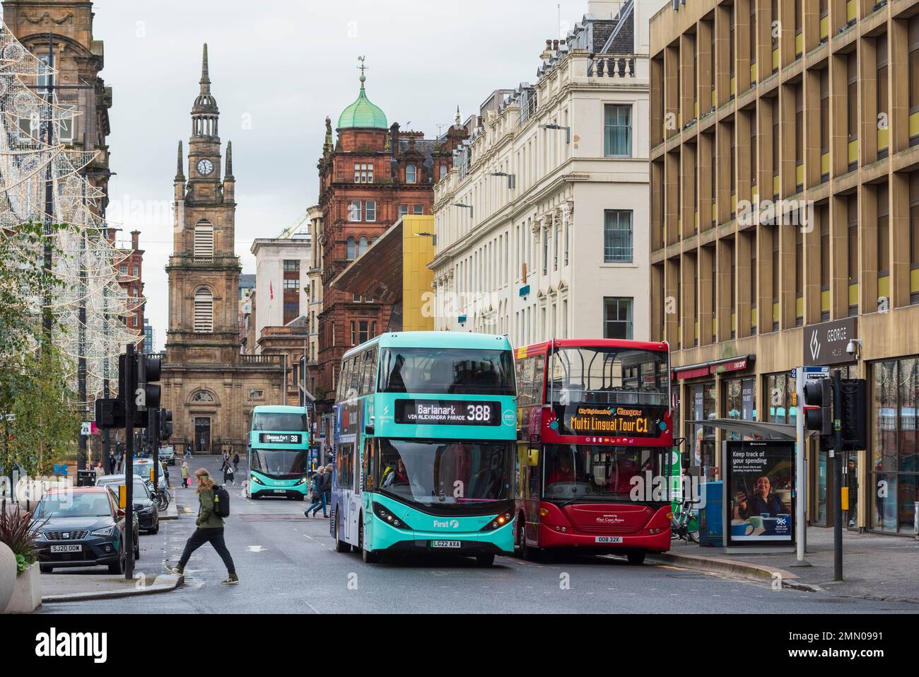 Regno Unito, Scozia, Glasgow, Queen Street Foto Stock