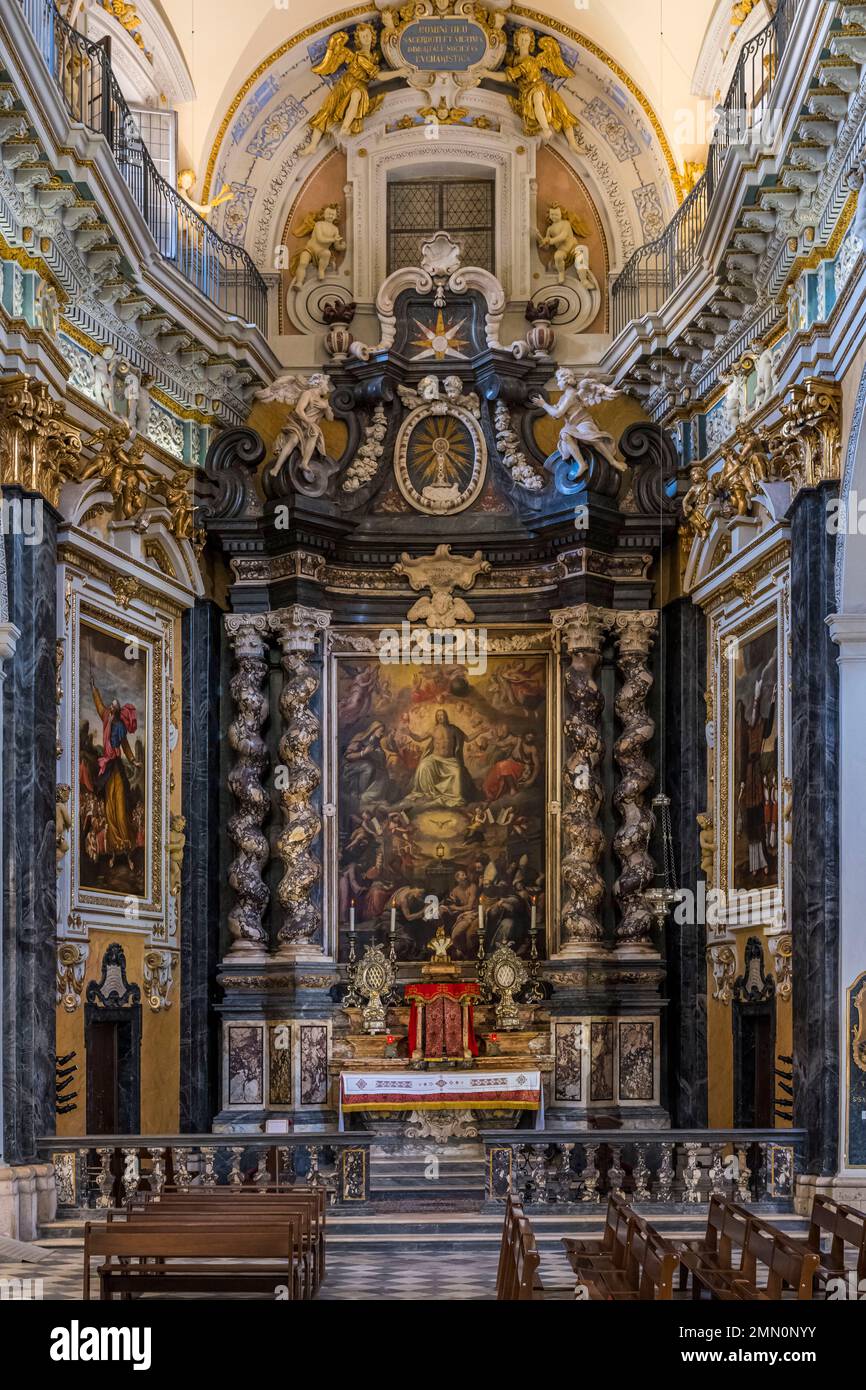 Francia, Alpes-Maritimes, Nizza, patrimonio mondiale dell'UNESCO, Nizza vecchia, Cattedrale di Sainte Reparate, Cappella del Santissimo Sacramento Foto Stock
