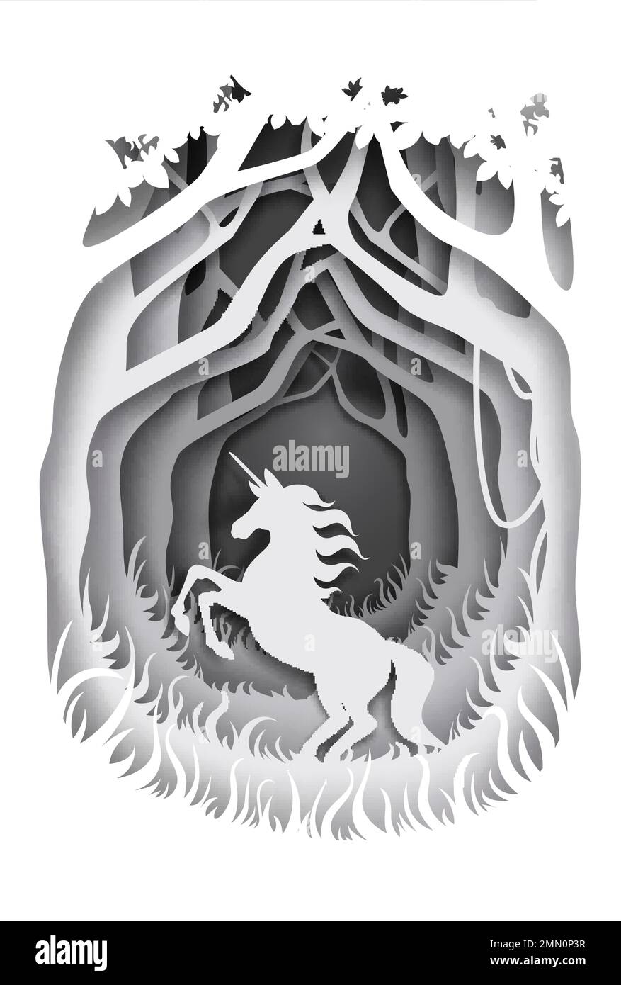 Unicorn, personaggio da fiaba, illustrazione vettoriale in stile cartart Illustrazione Vettoriale