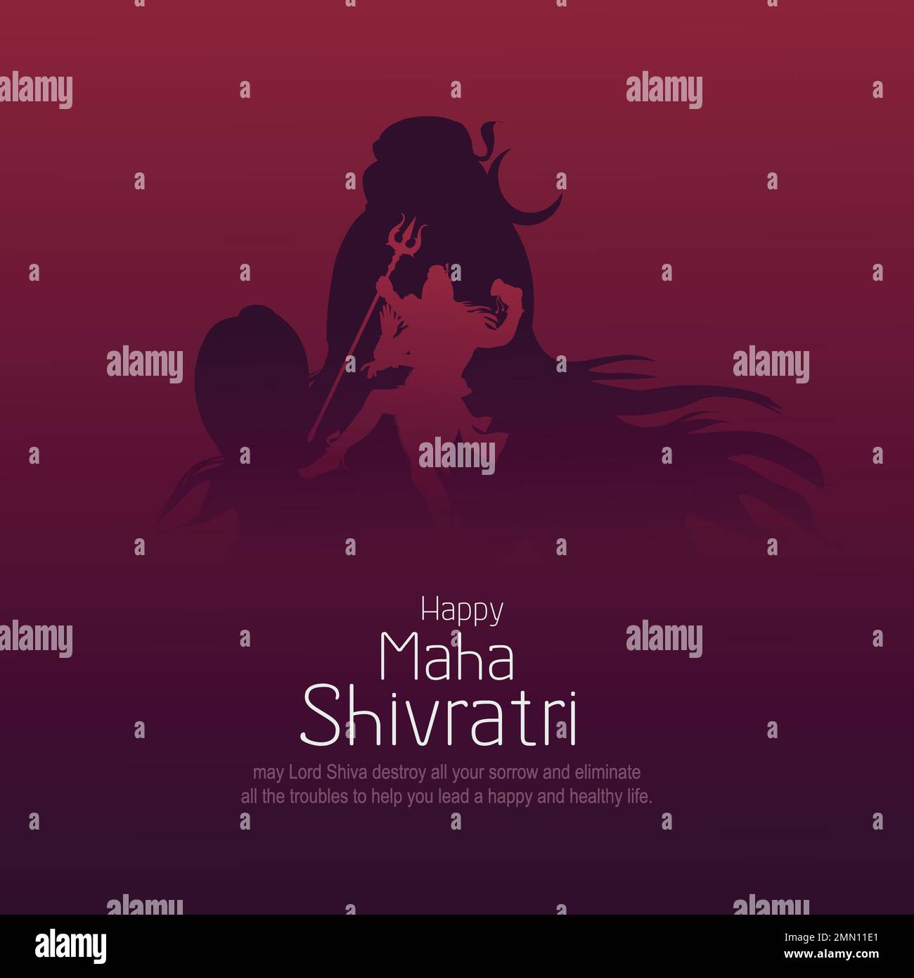 Happy maha Shivratri mahadev colore nero, un festival indù celebrato di lord shiva notte, calligrafia inglese. Disegno di illustrazione vettoriale Illustrazione Vettoriale
