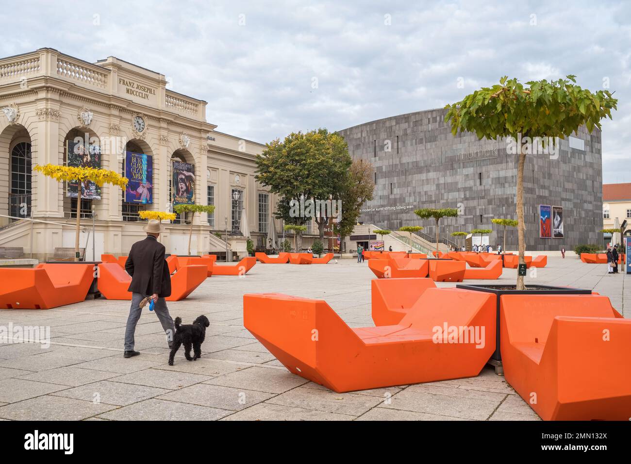 Musei Piazza del quartiere a Vienna, Austria Foto Stock