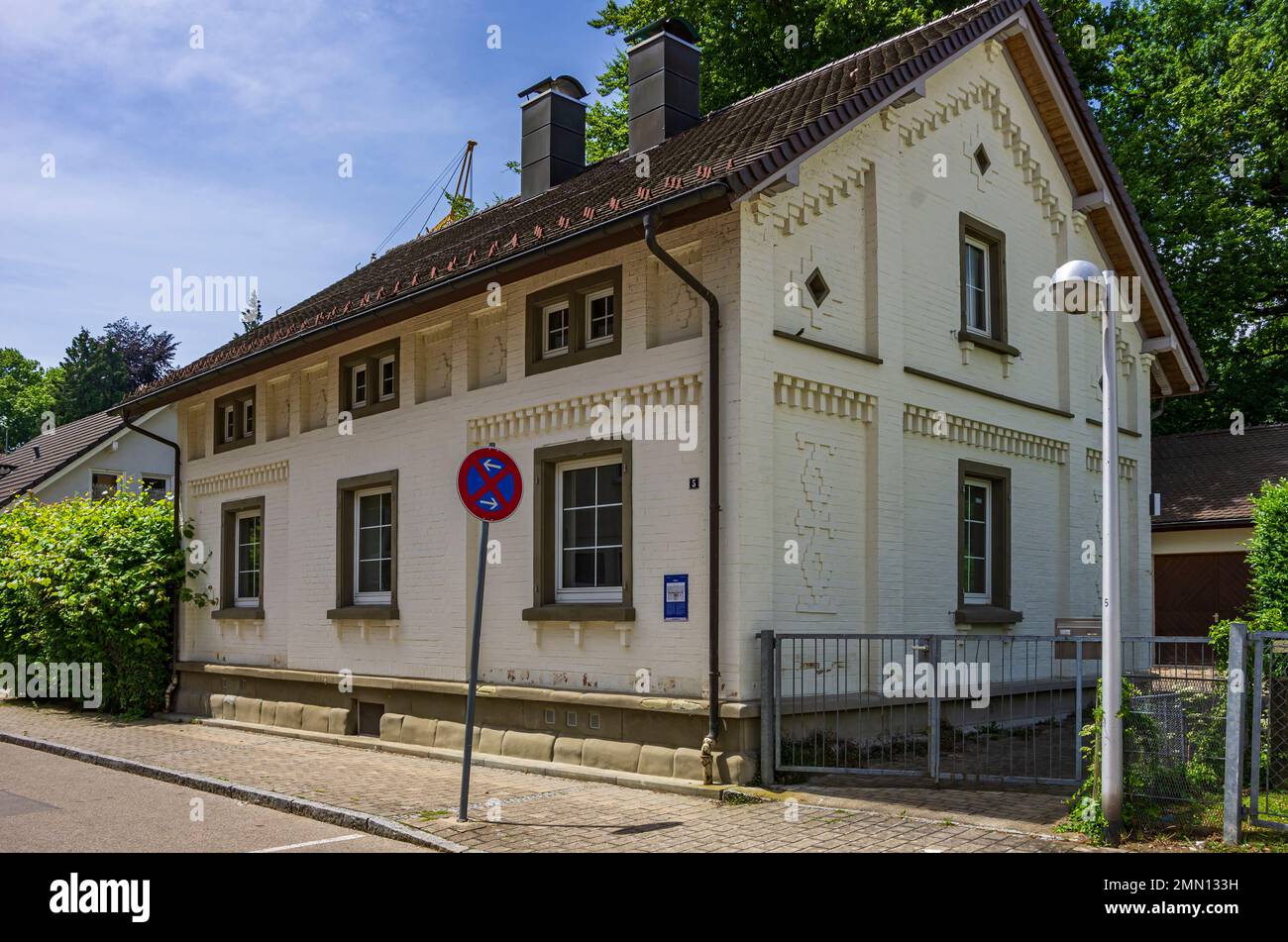 Altes Zollhaus (vecchia Dogana), edificio storico in Olgastrasse n. 5 a Friedrichshafen presso il lago di Costanza, Baden-Württemberg, Germania, Europa. Foto Stock