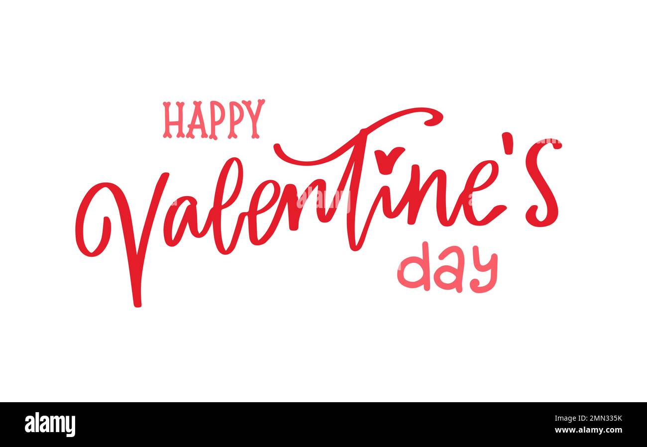 Lettere felici di giorno di San Valentino, frase di amore, illustrazione scritta a mano del vettore di calligraphy Illustrazione Vettoriale
