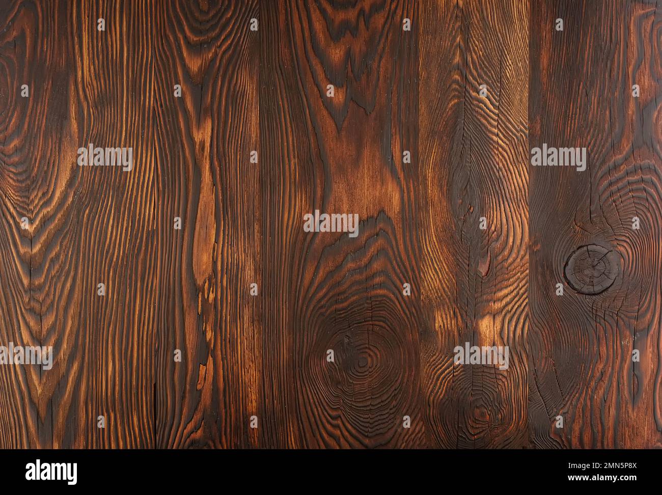 Fondo a trama di legno di larice bruciato e spazzolato con primo piano di  fondo del nodo Foto stock - Alamy