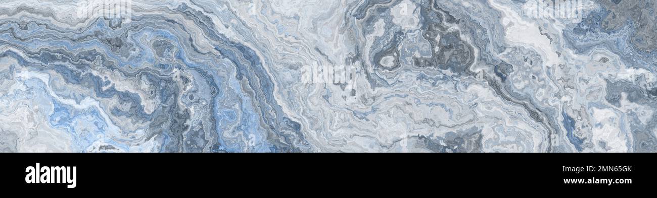 Piastrelle di marmo blu e bianco ad alta risoluzione. Trama astratta e sfondo. illustrazione 2d Foto Stock