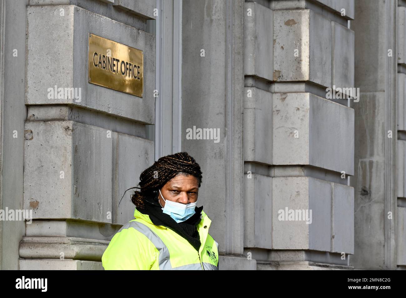 Responsabile della sicurezza, l'ufficio del gabinetto, Whitehall, Londra, Regno Unito Foto Stock