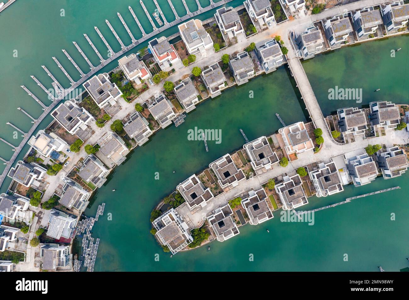 Vista dall'alto dello yacht club internazionale di xiangshan nel molo di xiamen Foto Stock