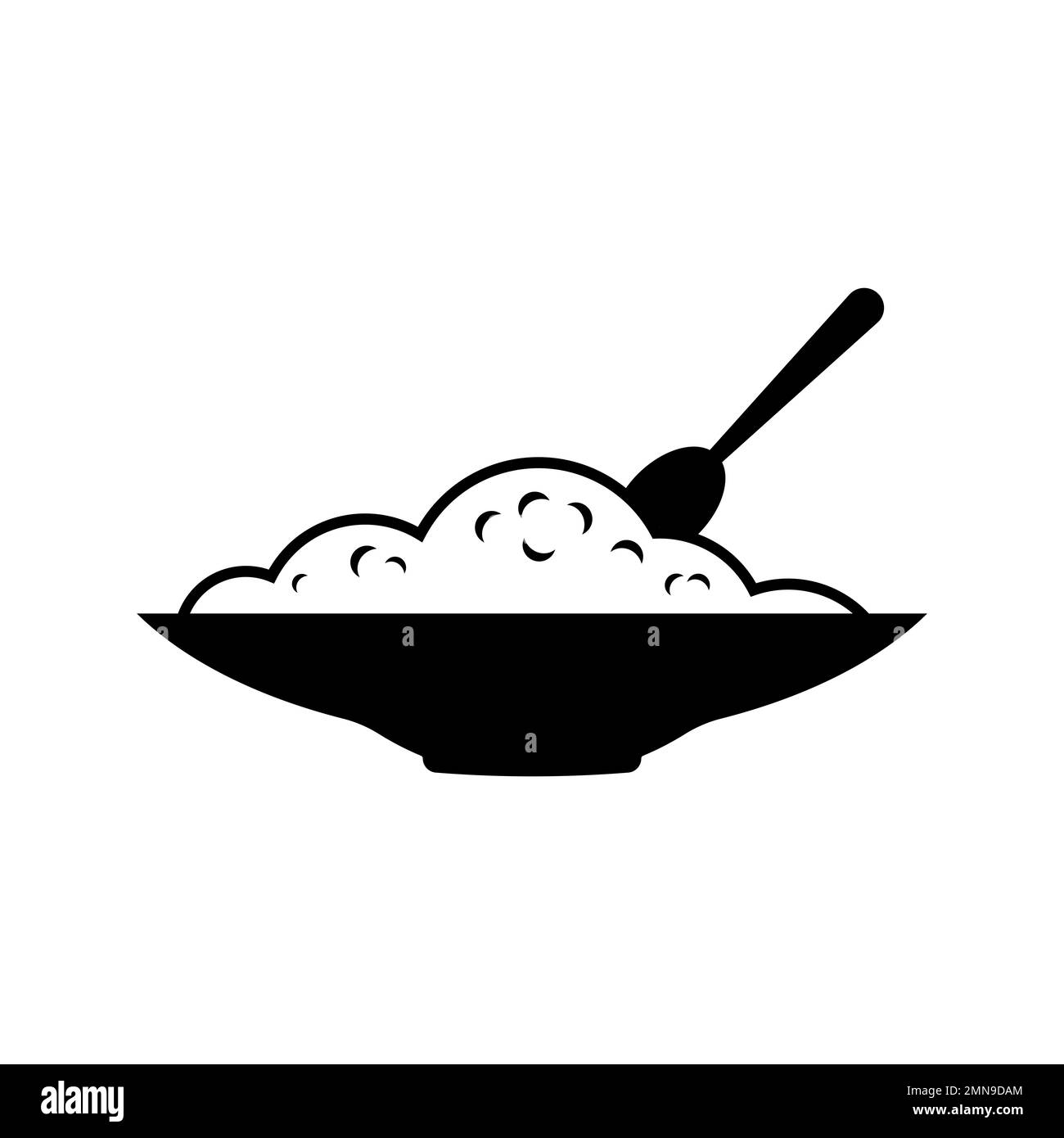 icona piatto e vettore di cibo. illustrazione disegno semplice. Foto Stock