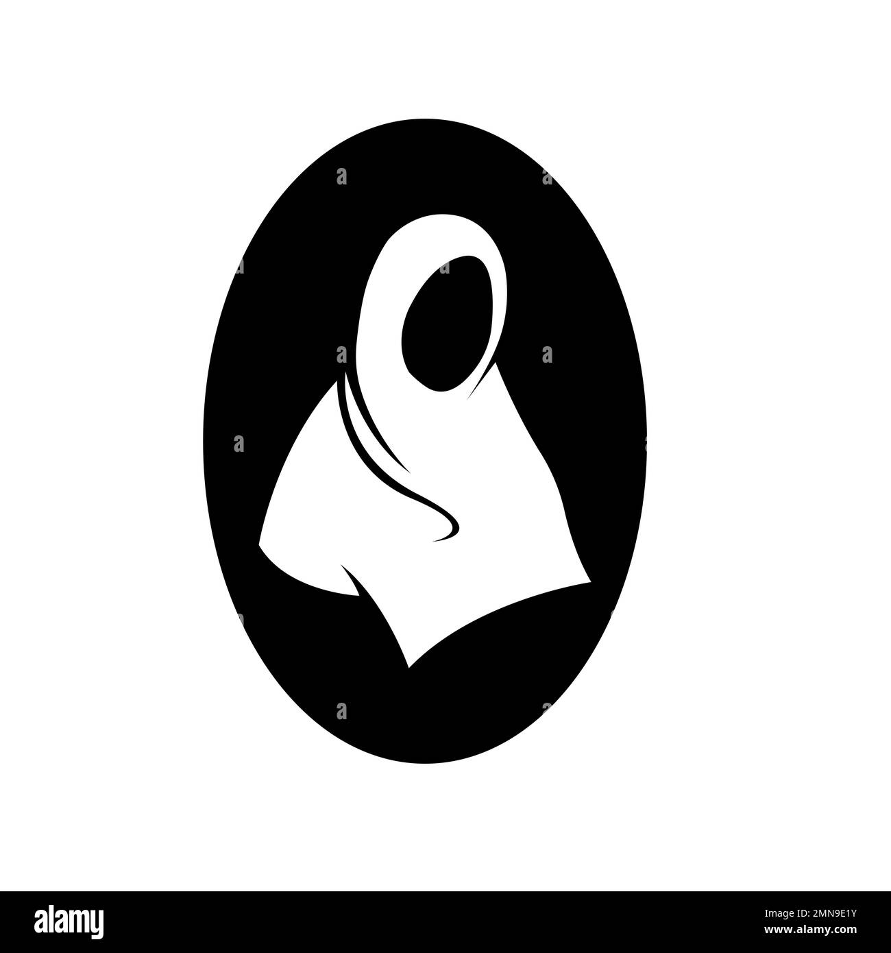 Muslimah hijab modello Logo illustrazione vettoriale design Foto Stock