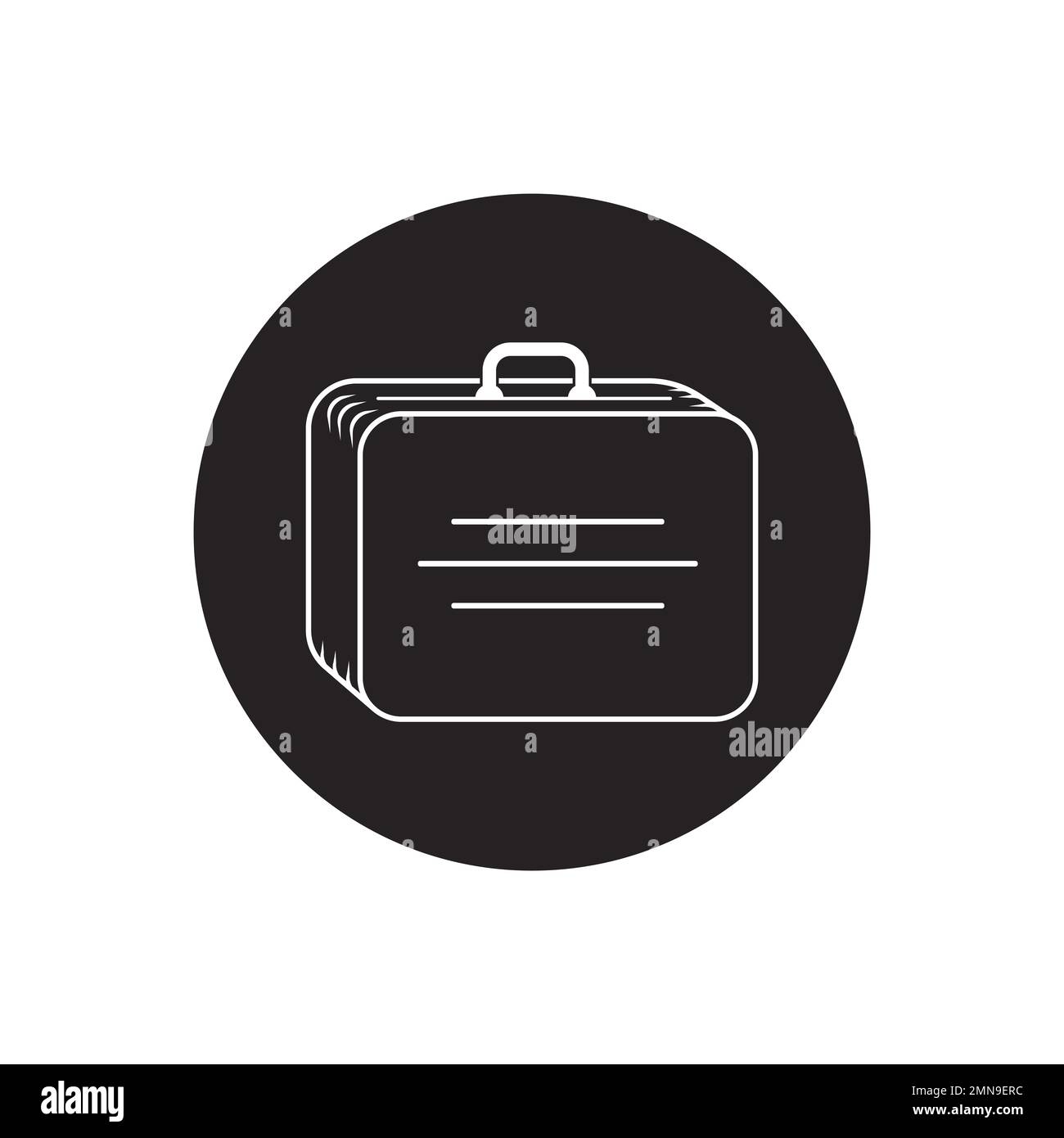 disegno simbolico dell'illustrazione dell'icona del vettore della valigia. Foto Stock