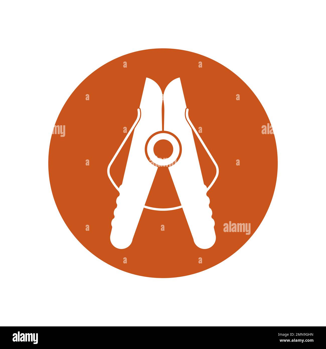 clothespin icona vettore, illustrazione logo design. Foto Stock