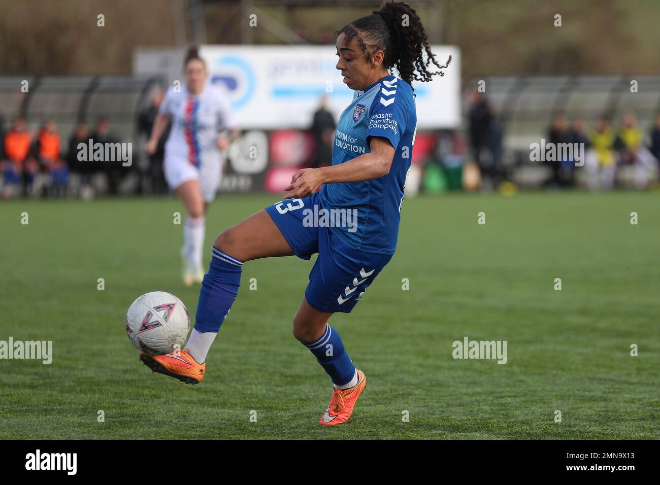 JESS CLARKE of Durham Women durante la partita della fa Cup 4th Round tra il Durham Women FC e il Crystal Palace al castello di Maiden, Durham, domenica 29th gennaio 2023. (Credit: Marco Fletcher | NOTIZIE MI) Credit: NOTIZIE MI & Sport /Alamy Live News Foto Stock