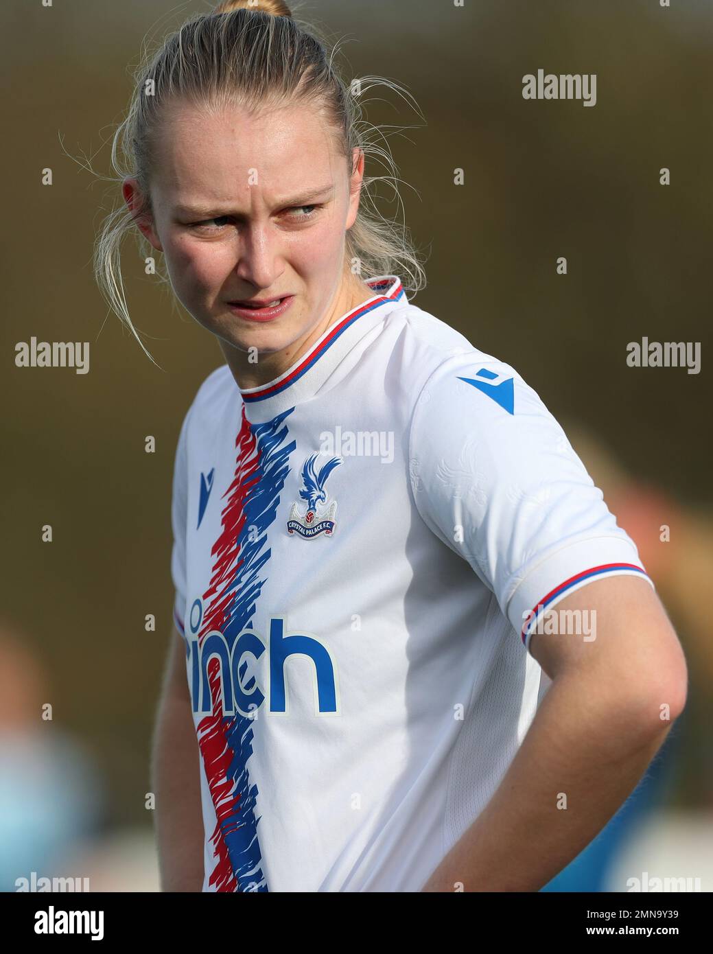 ELISE HUGHES of Crystal Palace durante la partita della fa Cup 4th Round tra il Durham Women FC e il Crystal Palace al Maiden Castle, Durham, domenica 29th gennaio 2023. (Credit: Marco Fletcher | NOTIZIE MI) Credit: NOTIZIE MI & Sport /Alamy Live News Foto Stock