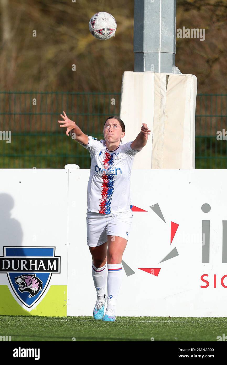 POLLY DORAN del Crystal Palace durante la partita della fa Cup 4th Round tra il Durham Women FC e il Crystal Palace al Maiden Castle, Durham, domenica 29th gennaio 2023. (Credit: Marco Fletcher | NOTIZIE MI) Credit: NOTIZIE MI & Sport /Alamy Live News Foto Stock