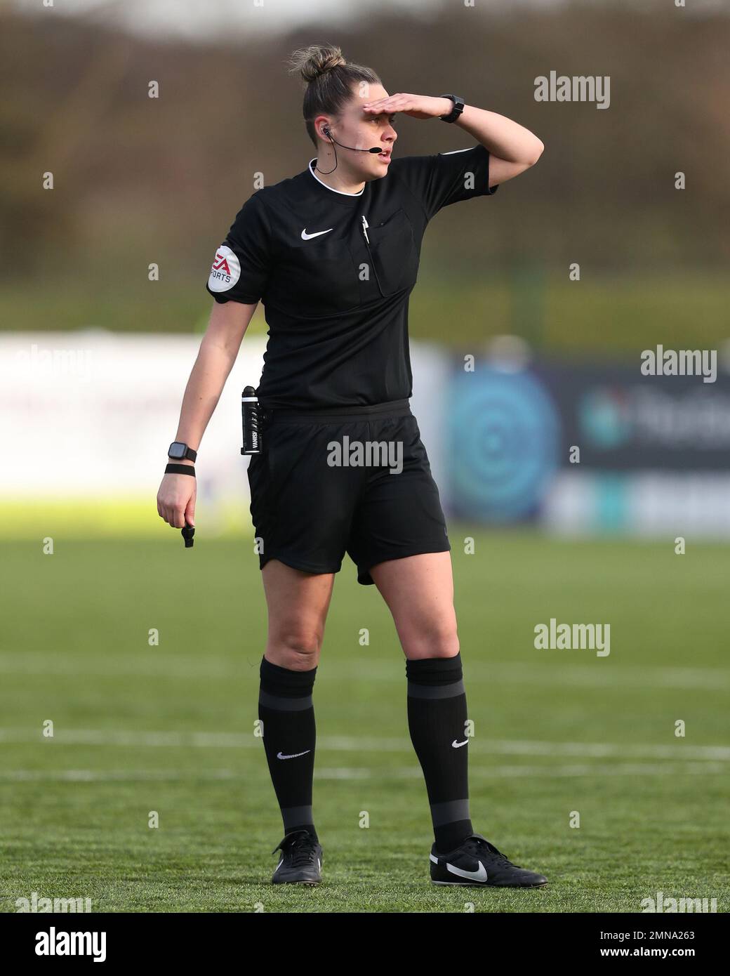 Arbitro della partita CROCE DI PHOEBE durante la partita della fa Cup 4th Round tra il Durham Women FC e il Crystal Palace al castello di Maiden, Durham, domenica 29th gennaio 2023. (Credit: Marco Fletcher | NOTIZIE MI) Credit: NOTIZIE MI & Sport /Alamy Live News Foto Stock