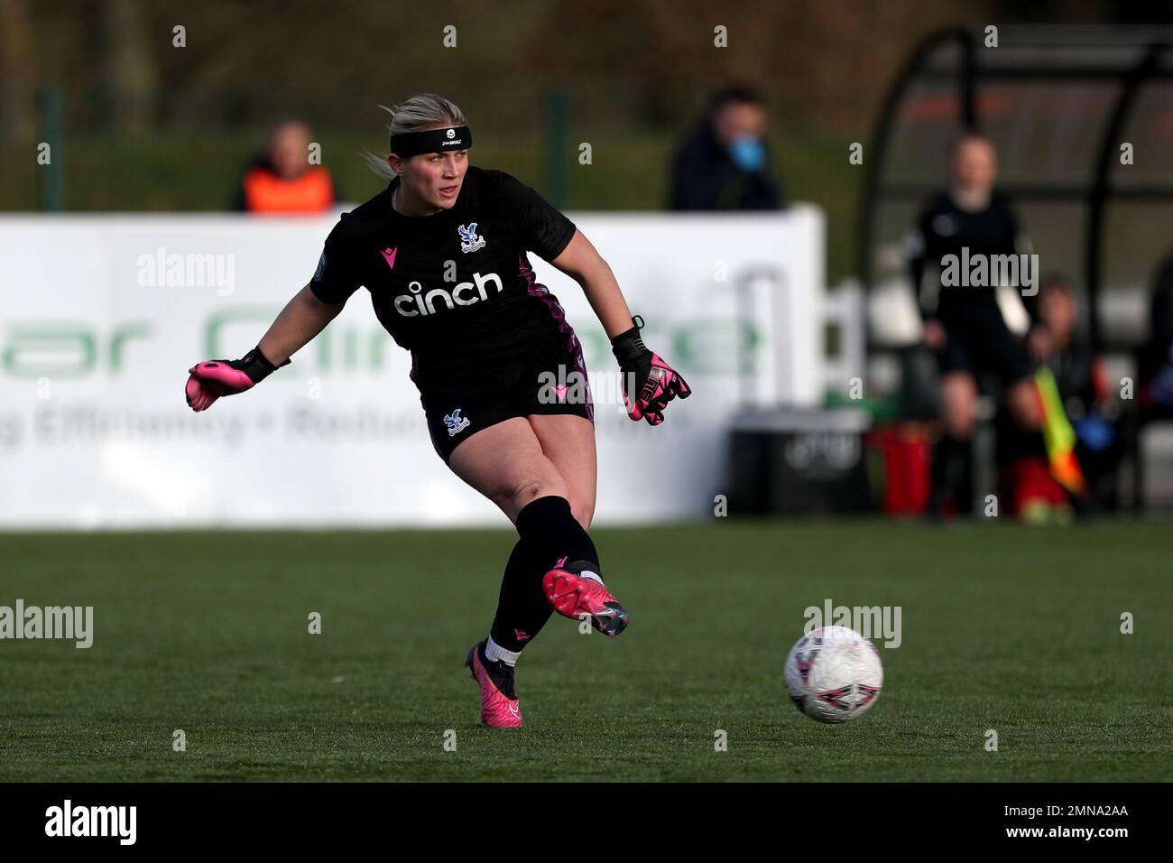 CRYSTAL Palace's FRAN KITCHING durante la partita della fa Cup 4th Round tra il Durham Women FC e il Crystal Palace al Maiden Castle, Durham, domenica 29th gennaio 2023. (Credit: Marco Fletcher | NOTIZIE MI) ) Credit: NOTIZIE MI & Sport /Alamy Live News Foto Stock