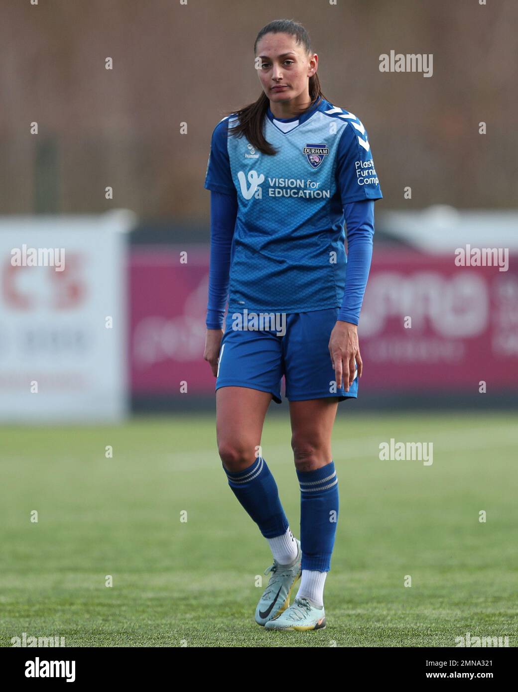 MOLLIE LAMBERT of Durham Women durante la partita della fa Cup 4th Round tra il Durham Women FC e il Crystal Palace al castello di Maiden, Durham, domenica 29th gennaio 2023. (Credit: Marco Fletcher | NOTIZIE MI) Credit: NOTIZIE MI & Sport /Alamy Live News Foto Stock