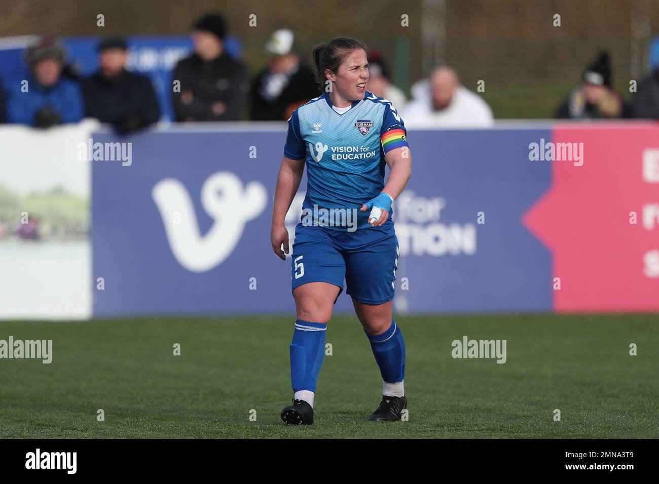 SARAH WILSON di Durham Women durante la partita della fa Cup 4th Round tra il Durham Women FC e il Crystal Palace a Maiden Castle, Durham, domenica 29th gennaio 2023. (Credit: Marco Fletcher | NOTIZIE MI) Credit: NOTIZIE MI & Sport /Alamy Live News Foto Stock