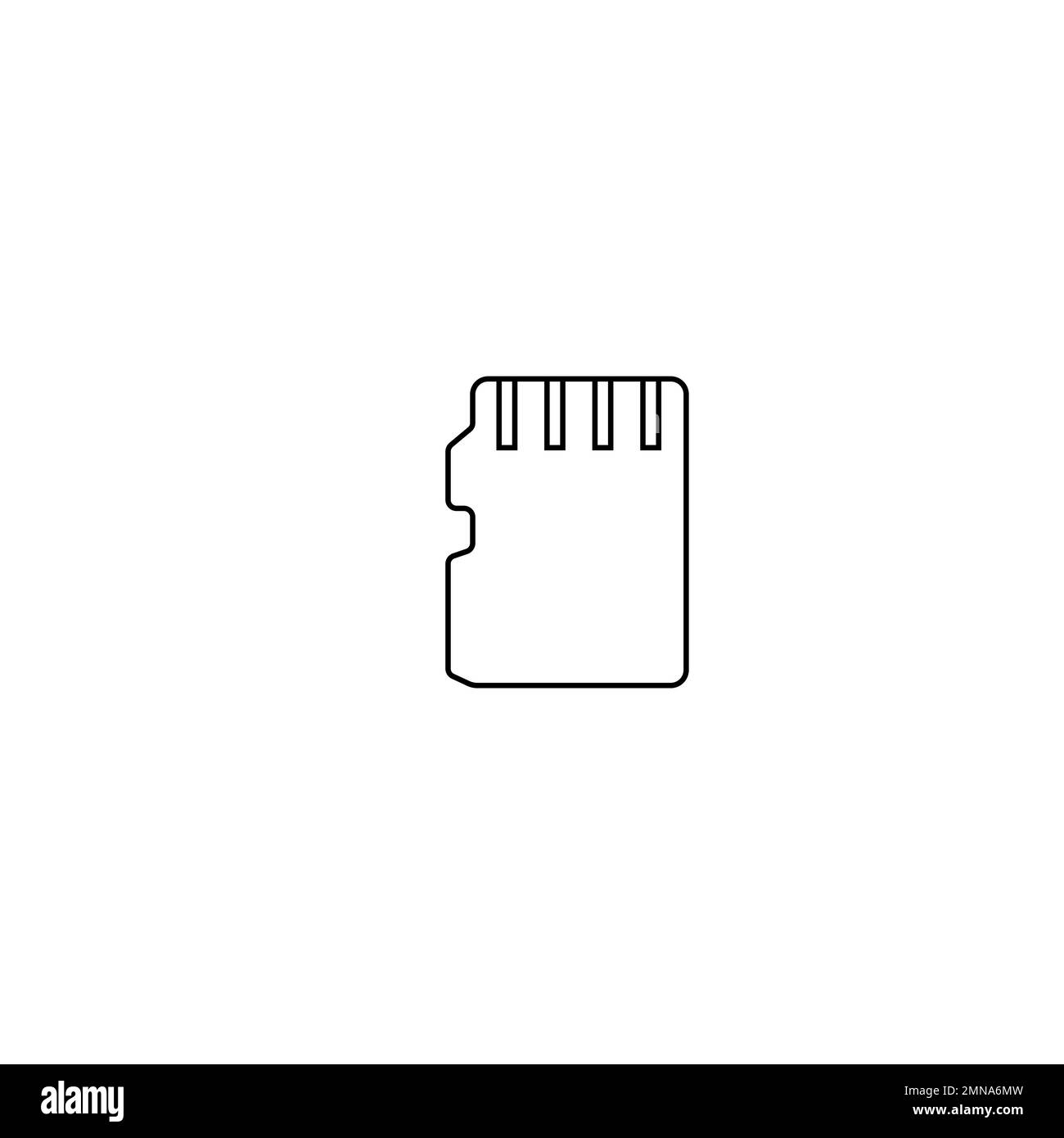 Simbolo grafico vettoriale delle icone della scheda SD per il Web e il design Foto Stock