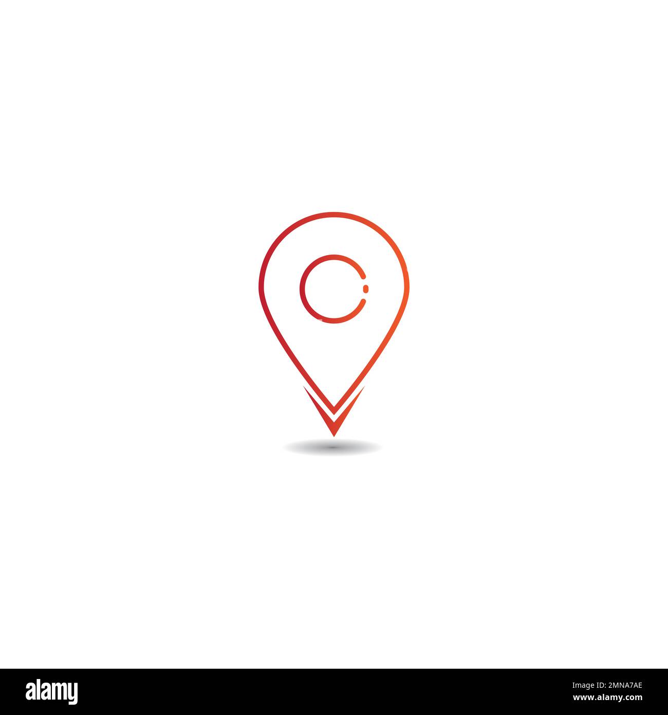 disegno semplice dell'icona del vettore del punto della mappa. Foto Stock