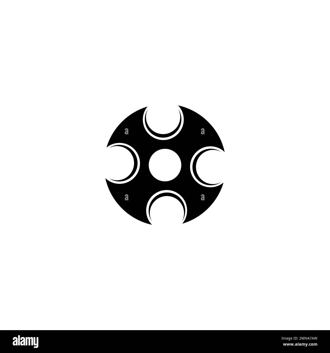 Shuriken icona vettore isolato, illustrazione logo design. Foto Stock