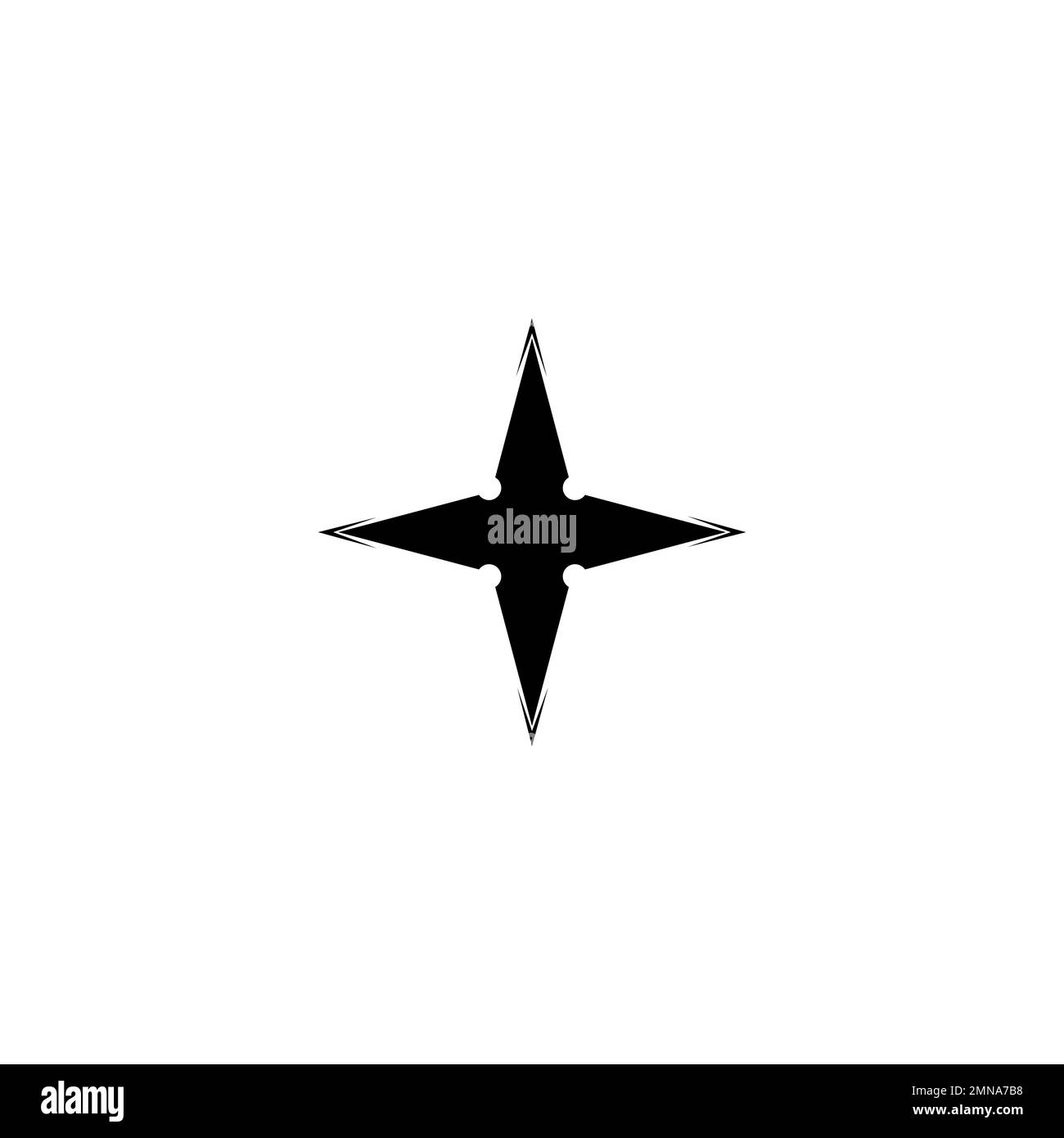 Shuriken icona vettore isolato, illustrazione logo design. Foto Stock