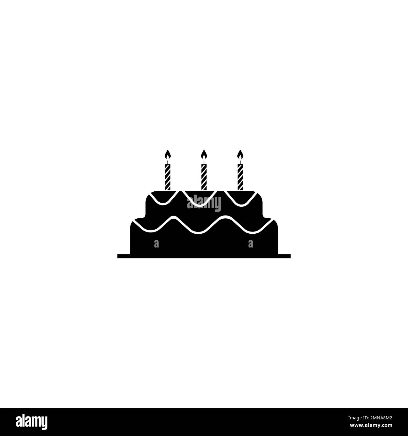 torta di compleanno vettore icona illustrazione semplice disegno Foto Stock