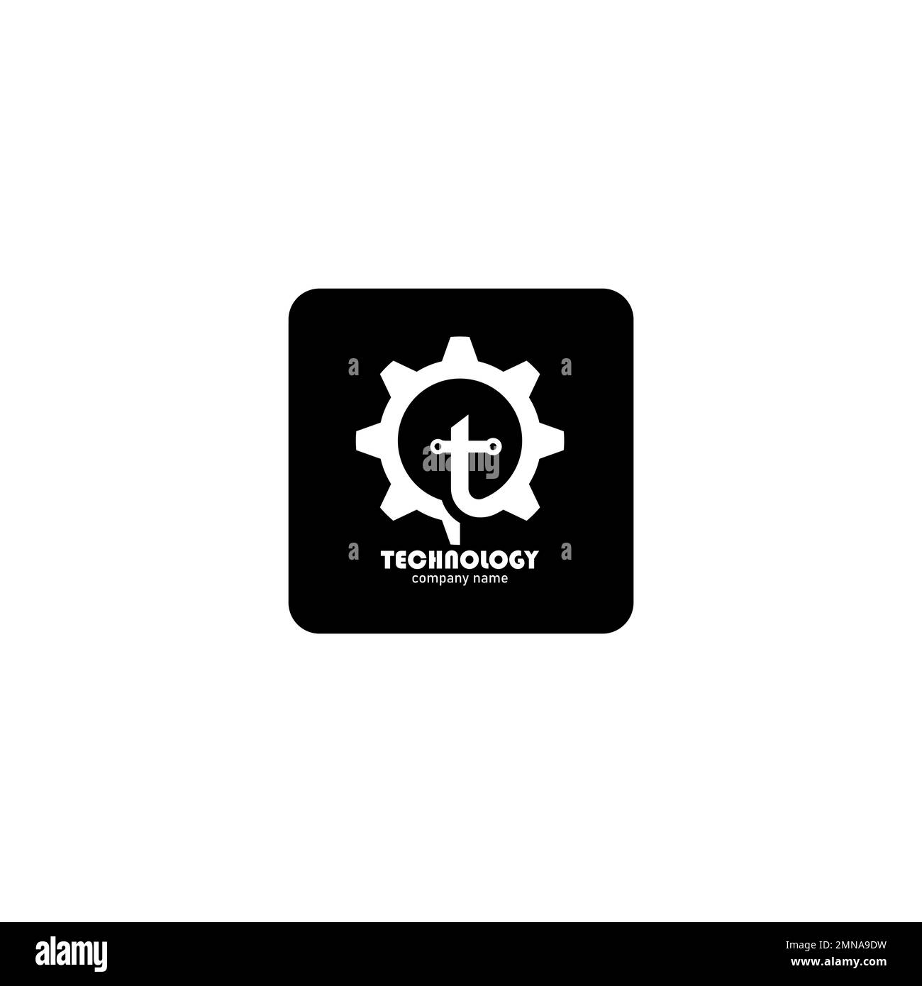 logo della tecnologia vettoriale, modello di progettazione concettuale. Foto Stock